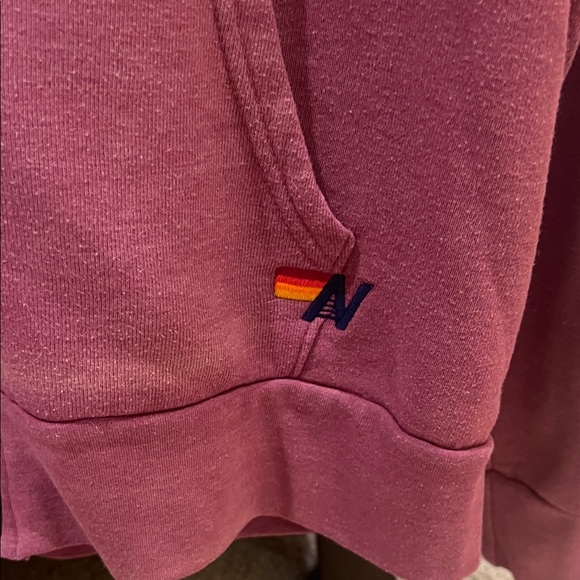 Aviator Nation Pink Zip-Up Hoodie with Stripes - Picture 4 of 5